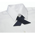 Navy Blue Polyester Satin Crossover Tie